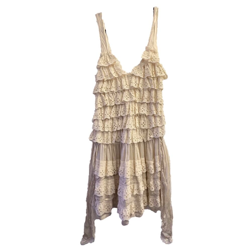 Soda Brand Thailand Off-White Silk Flapper-style Dress M